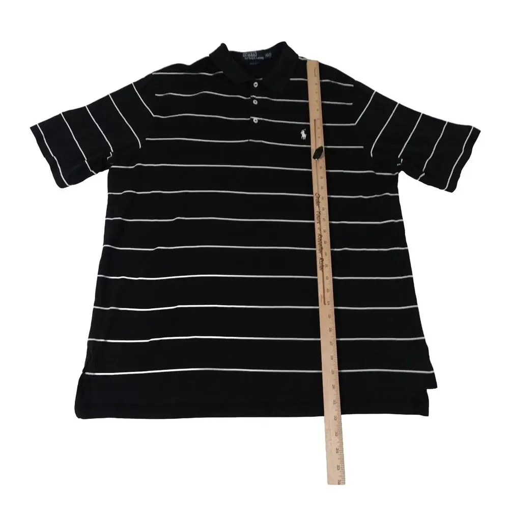 Ralph Lauren Vintage PIMA Cotton Striped Polo Golf Fit Men's XL